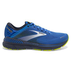 Brooks Adrenaline GTS 22 Men's Road Running Shoes Blue / Silver / Yellow | NZ-536874