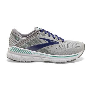 Brooks Adrenaline GTS 22 Women's Road Running Shoes Grey / Blue / Green | NZ-617405