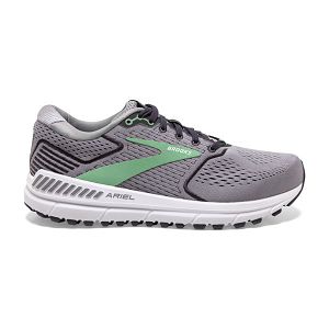 Brooks Ariel 20 Women's Road Running Shoes Grey / Black / Green | NZ-384596