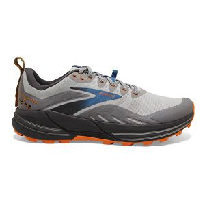 Brooks Cascadia 16 Men's Trail Running Shoes Grey / Blue / Orange | NZ-679841