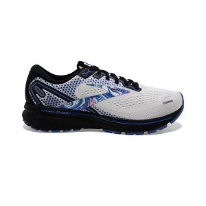 Brooks Ghost 14 Men's Road Running Shoes White / Black / Blue | NZ-820436