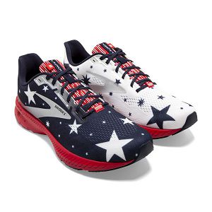 Brooks Launch 8 Women's Road Running Shoes Blue / Red / White | NZ-145203