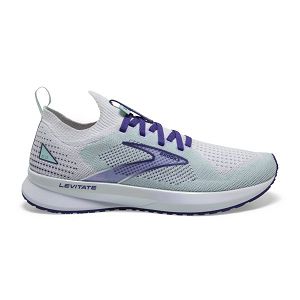 Brooks Levitate StealthFit 5 Women's Road Running Shoes White / Navy / Blue | NZ-387954