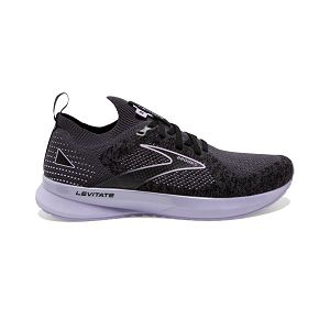 Brooks Levitate StealthFit 5 Women's Road Running Shoes Black / Grey / Purple | NZ-714520