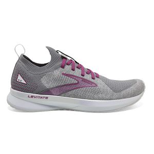 Brooks Levitate StealthFit 5 Women's Road Running Shoes White / Grey / Red | NZ-908564