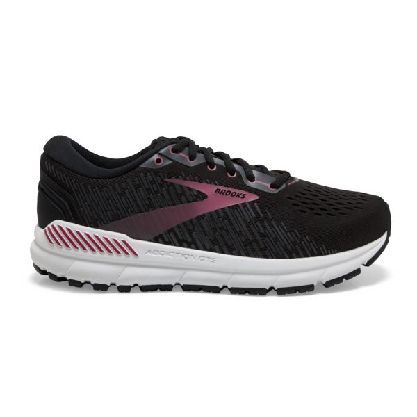 Brooks Addiction GTS 15 Women\'s Road Running Shoes Black / Pink / White | NZ-609185