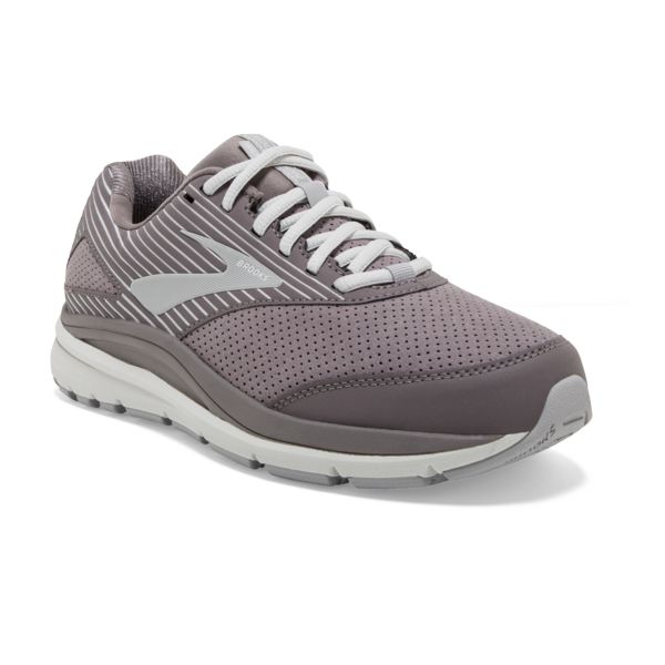 Brooks Addiction Walker Suede Women's Walking Shoes Grey / White | NZ-539184