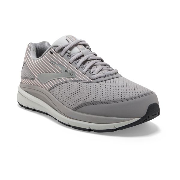 Brooks Addiction Walker Suede Women's Walking Shoes Grey / Pink / White | NZ-746192