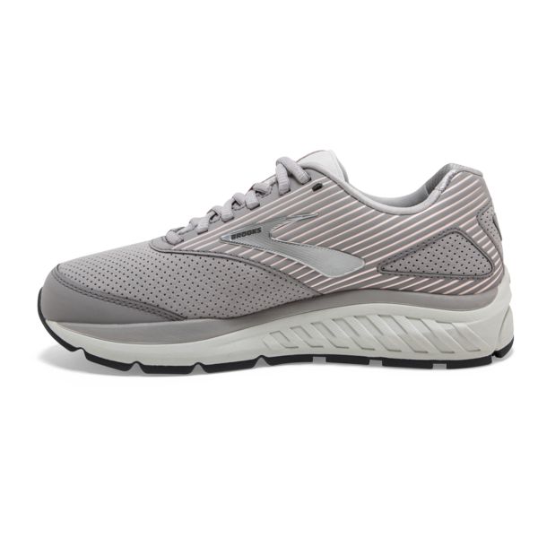 Brooks Addiction Walker Suede Women's Walking Shoes Grey / Pink / White | NZ-746192