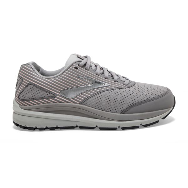 Brooks Addiction Walker Suede Women\'s Walking Shoes Grey / Pink / White | NZ-746192