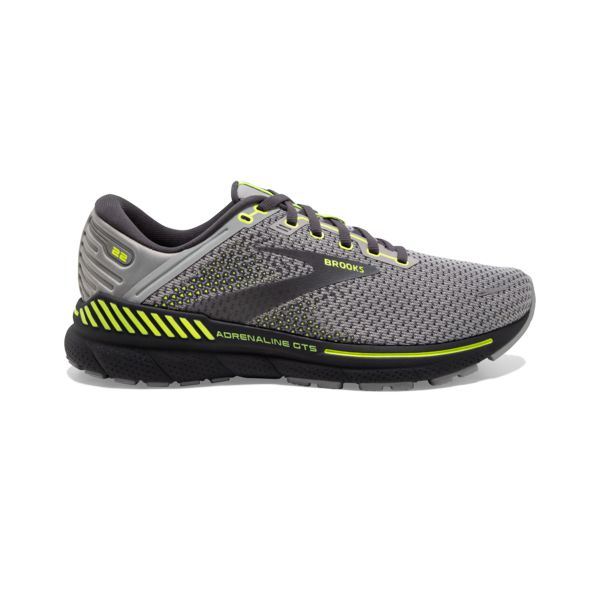 Brooks Adrenaline GTS 22 Men\'s Road Running Shoes Grey / Yellow / Black | NZ-273568