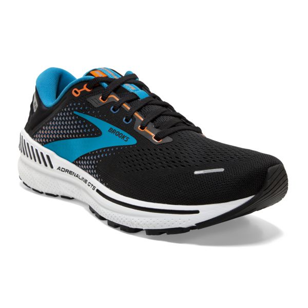 Brooks Adrenaline GTS 22 Men's Road Running Shoes Black / Blue / Orange | NZ-394178