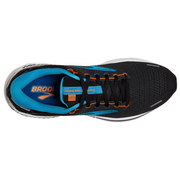 Brooks Adrenaline GTS 22 Men's Road Running Shoes Black / Blue / Orange | NZ-394178