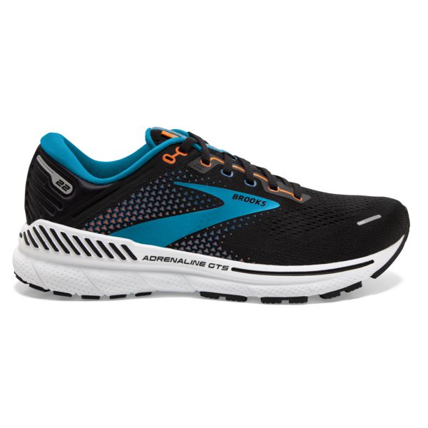 Brooks Adrenaline GTS 22 Men\'s Road Running Shoes Black / Blue / Orange | NZ-394178