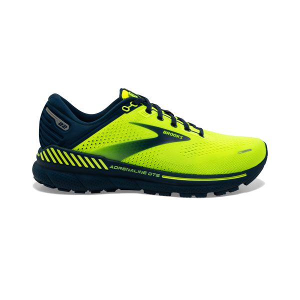 Brooks Adrenaline GTS 22 Men\'s Road Running Shoes Yellow / Navy | NZ-723810