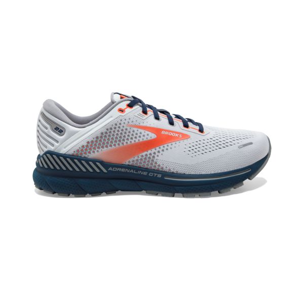 Brooks Adrenaline GTS 22 Men\'s Road Running Shoes Grey / Blue / Orange | NZ-95483