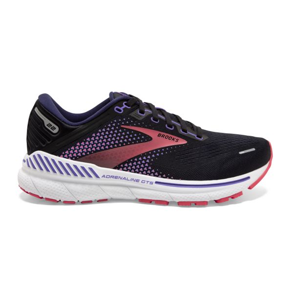 Brooks Adrenaline GTS 22 Women\'s Road Running Shoes Black / Purple / Coral | NZ-246085