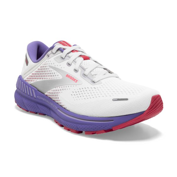 Brooks Adrenaline GTS 22 Women's Road Running Shoes White / Coral / Purple | NZ-310854