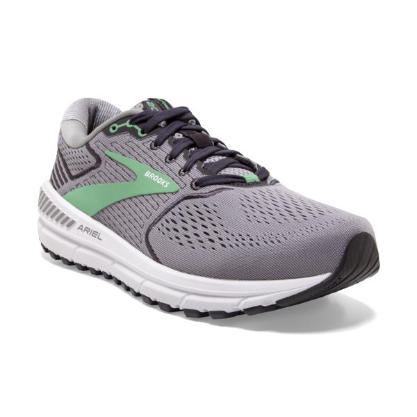 Brooks Ariel 20 Women's Road Running Shoes Grey / Black / Green | NZ-384596