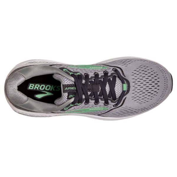 Brooks Ariel 20 Women's Road Running Shoes Grey / Black / Green | NZ-384596