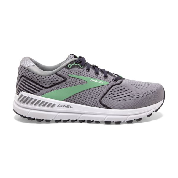 Brooks Ariel 20 Women\'s Road Running Shoes Grey / Black / Green | NZ-384596