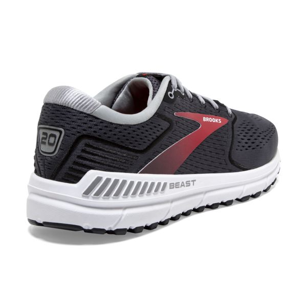 Brooks Beast 20 Men's Road Running Shoes Black / Red / White | NZ-837150