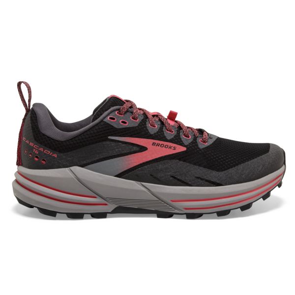 Brooks Cascadia 16 GTX Women\'s Trail Running Shoes Black / Coral | NZ-76351