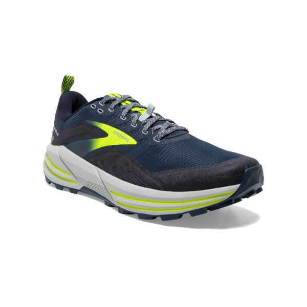 Brooks Cascadia 16 Men's Trail Running Shoes Navy / Yellow / Grey | NZ-156932