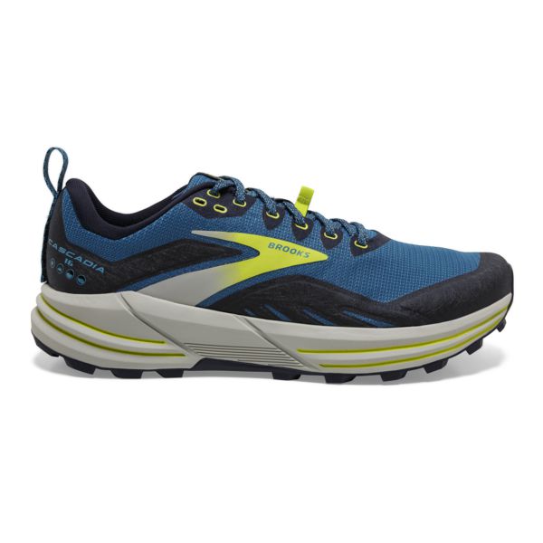 Brooks Cascadia 16 Men\'s Trail Running Shoes Blue / Black / Yellow | NZ-541073