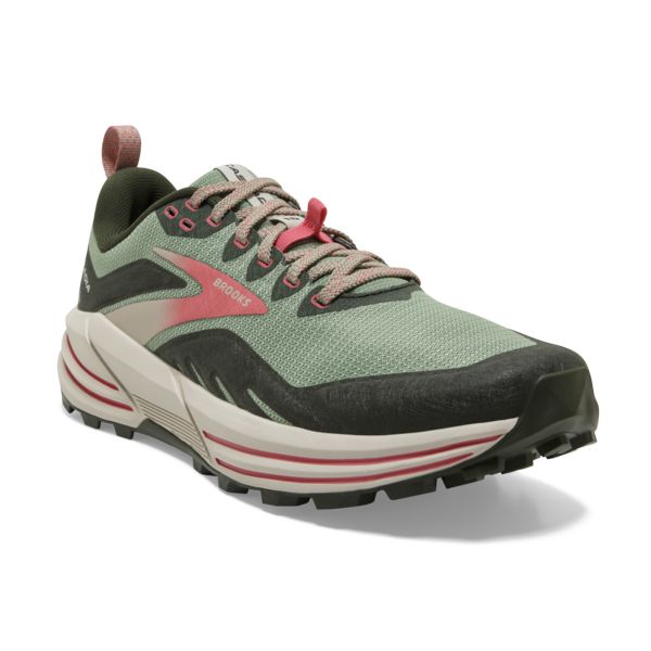 Brooks Cascadia 16 Women's Trail Running Shoes Green / Red / Brown | NZ-527906