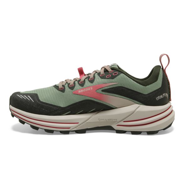 Brooks Cascadia 16 Women's Trail Running Shoes Green / Red / Brown | NZ-527906