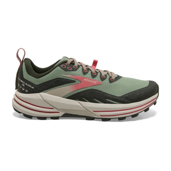 Brooks Cascadia 16 Women\'s Trail Running Shoes Green / Red / Brown | NZ-527906