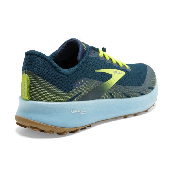 Brooks Catamount Men's Trail Running Shoes Blue / Green / Yellow | NZ-894260