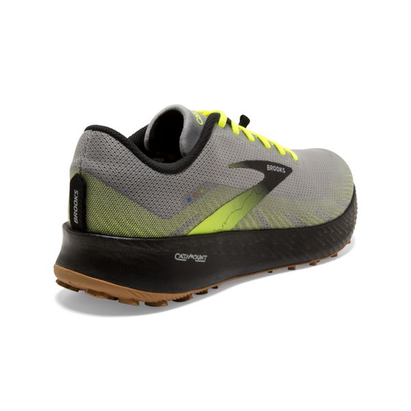 Brooks Catamount Men's Trail Running Shoes Grey / Yellow / Black | NZ-984231