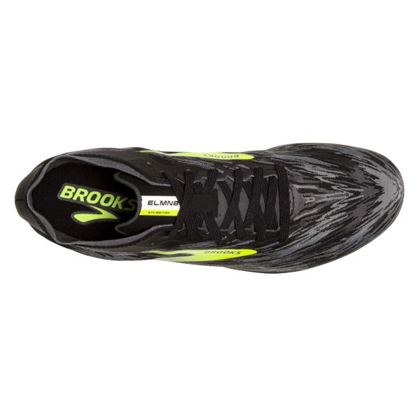 Brooks ELMN8 v5 Men's Racing Shoes Black / Grey / Yellow | NZ-652931