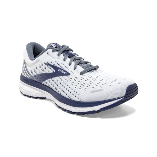 Brooks Ghost 13 Men's Road Running Shoes White / Grey / Navy | NZ-487935