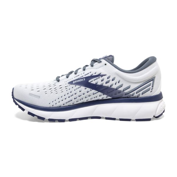 Brooks Ghost 13 Men's Road Running Shoes White / Grey / Navy | NZ-487935