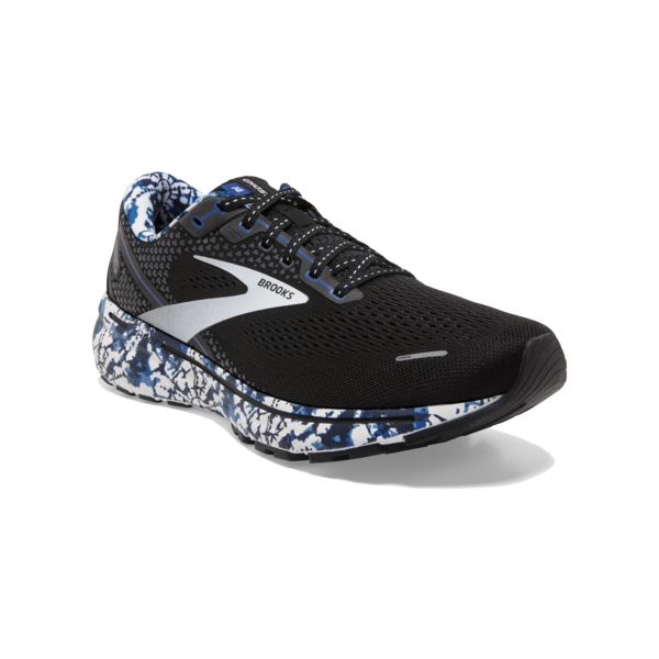 Brooks Ghost 14 Men's Road Running Shoes Black / White / Blue | NZ-197485