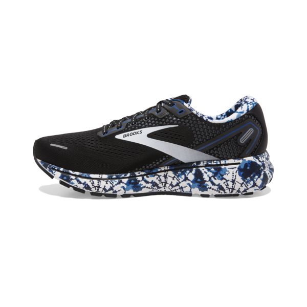 Brooks Ghost 14 Men's Road Running Shoes Black / White / Blue | NZ-197485