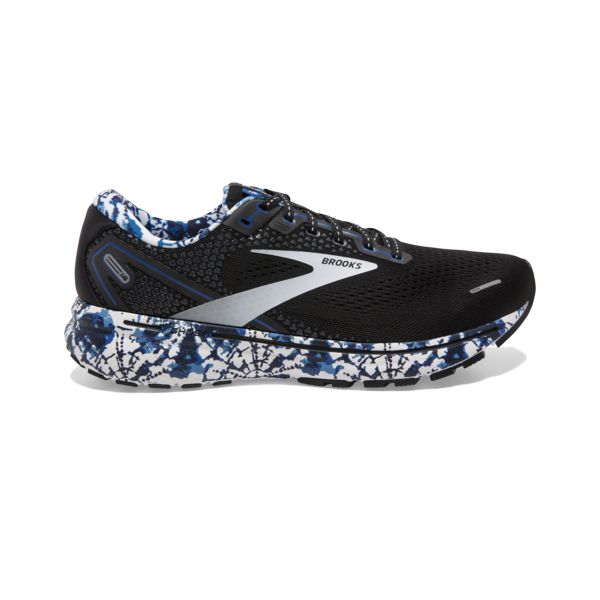 Brooks Ghost 14 Men\'s Road Running Shoes Black / White / Blue | NZ-197485