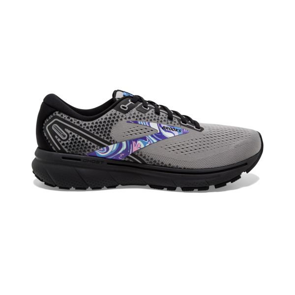 Brooks Ghost 14 Men\'s Road Running Shoes Grey / Black / Purple | NZ-203945