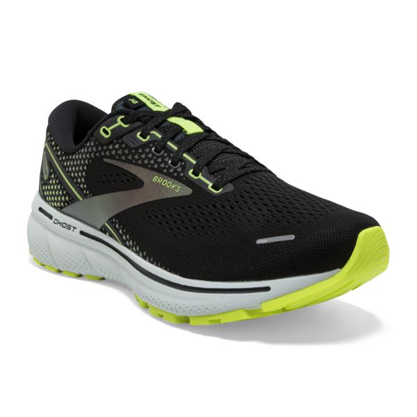 Brooks Ghost 14 Men's Road Running Shoes Black / Yellow / Grey | NZ-290754