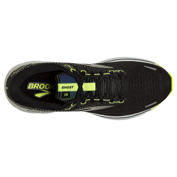 Brooks Ghost 14 Men's Road Running Shoes Black / Yellow / Grey | NZ-290754