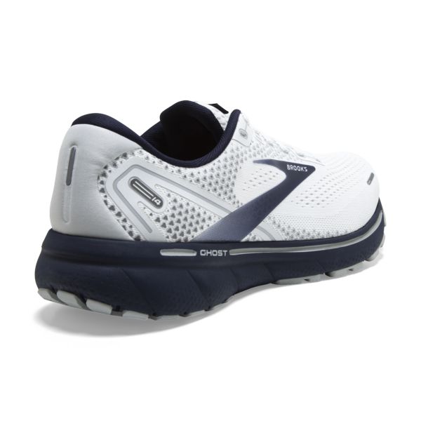 Brooks Ghost 14 Men's Road Running Shoes White / Grey / Navy | NZ-302748