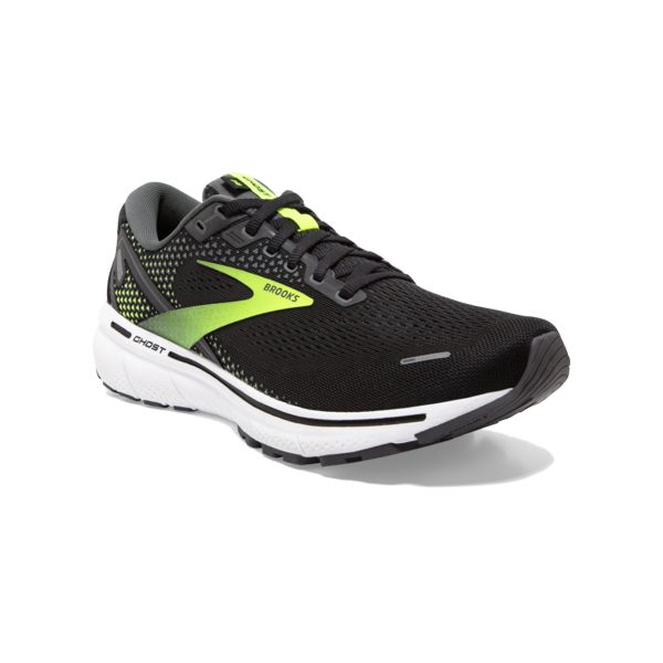 Brooks Ghost 14 Men's Road Running Shoes Black / Yellow / White | NZ-329806