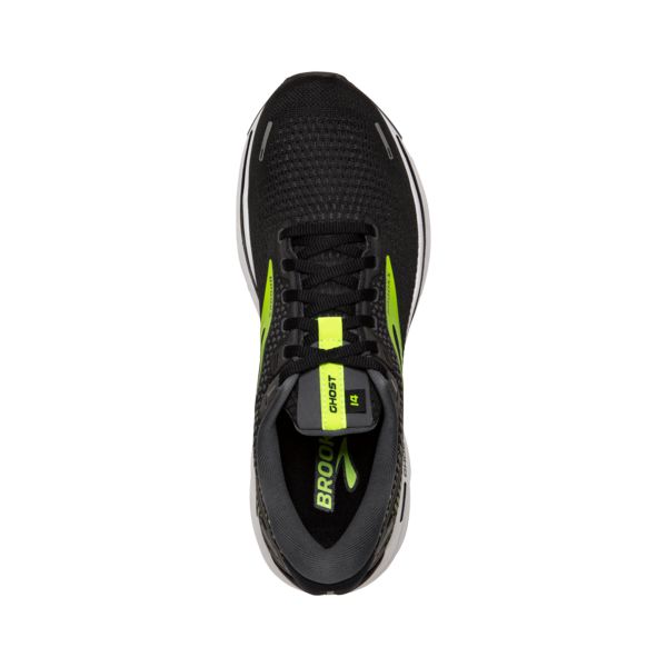 Brooks Ghost 14 Men's Road Running Shoes Black / Yellow / White | NZ-329806