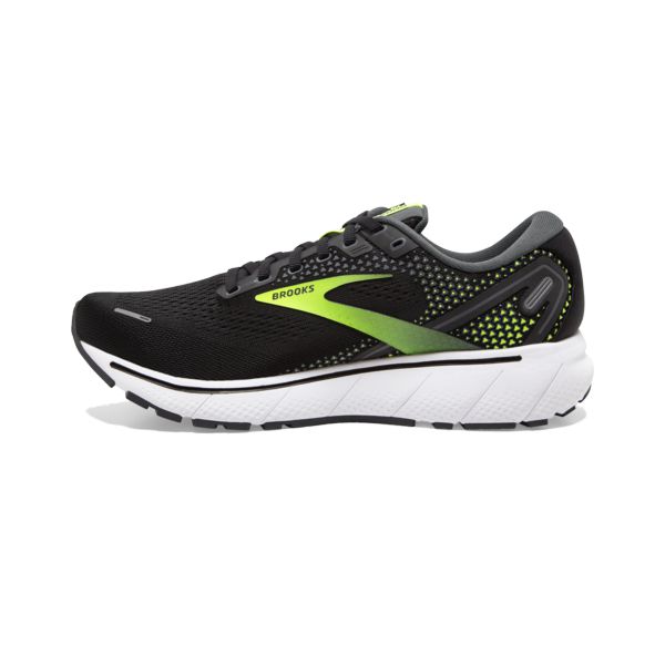 Brooks Ghost 14 Men's Road Running Shoes Black / Yellow / White | NZ-329806