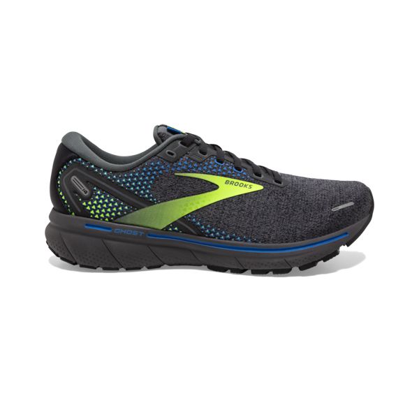 Brooks Ghost 14 Men\'s Road Running Shoes Grey / Yellow / Blue | NZ-498671