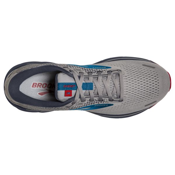 Brooks Ghost 14 Men's Road Running Shoes Grey / Blue / Red | NZ-561073