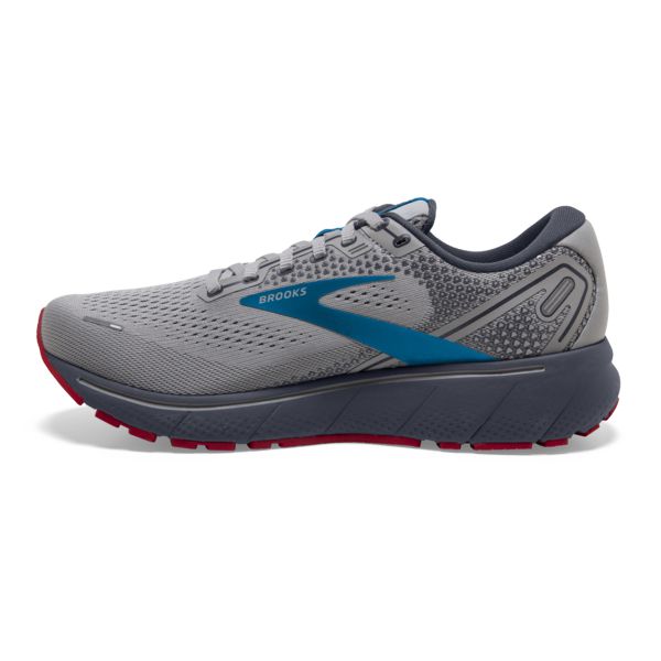 Brooks Ghost 14 Men's Road Running Shoes Grey / Blue / Red | NZ-561073